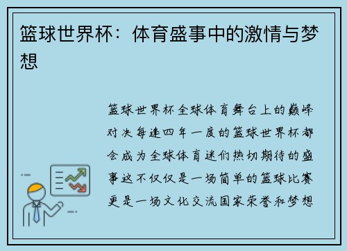 篮球世界杯：体育盛事中的激情与梦想